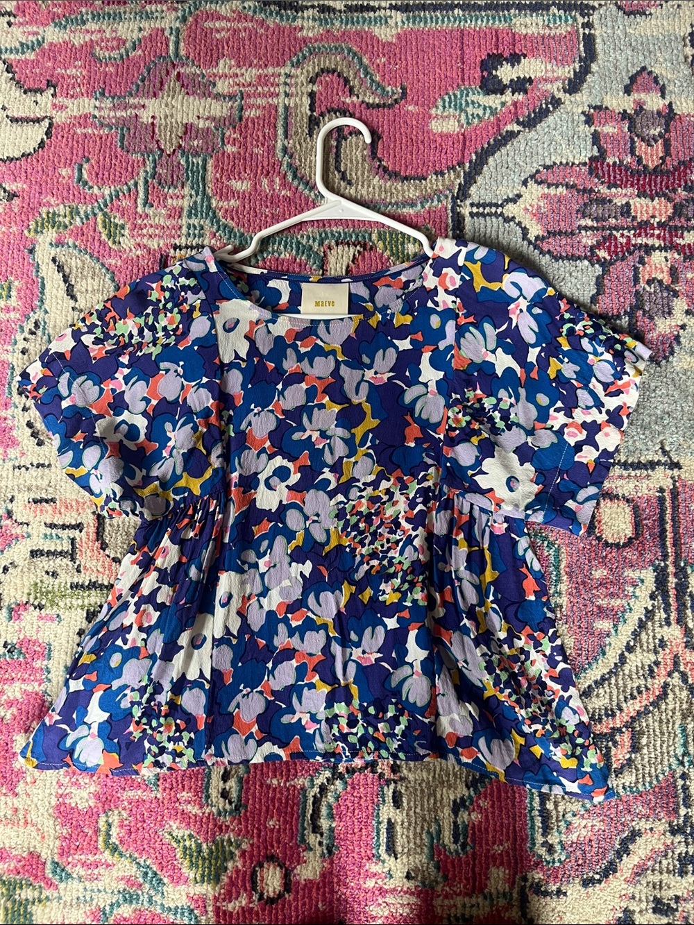 Mavi Kids Blue Multicolor Floral Peplum Blouse